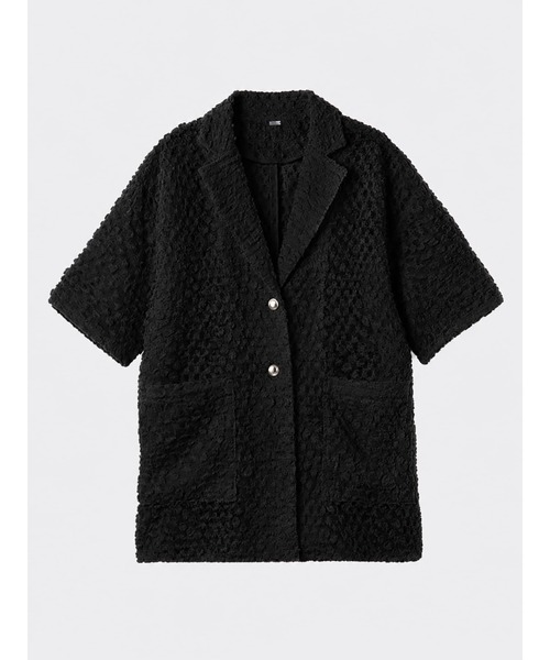 Brown&Street(ブラウンアンドストリート)の「シアージャガードジャケット(テーラードジャケット・レディース・ホワイト/ブラック・FREE)」の13枚目の写真