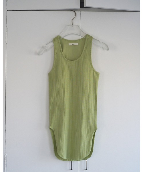 anuke（アンヌーク）の「Padin Rib Tanktop（タンクトップ・レディース・チャコールグレー/ホワイト/ライトグリーン・FREE）」の8枚目の写真