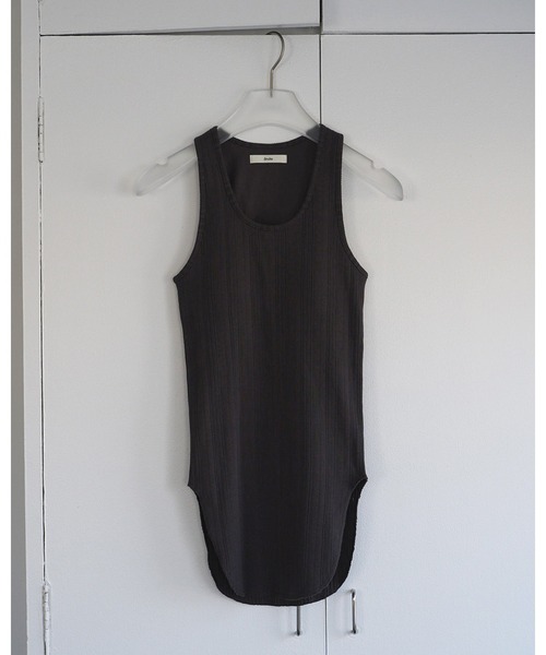 anuke（アンヌーク）の「Padin Rib Tanktop（タンクトップ・レディース・チャコールグレー/ホワイト/ライトグリーン・FREE）」の9枚目の写真