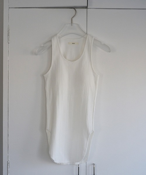 anuke（アンヌーク）の「Padin Rib Tanktop（タンクトップ・レディース・チャコールグレー/ホワイト/ライトグリーン・FREE）」の10枚目の写真