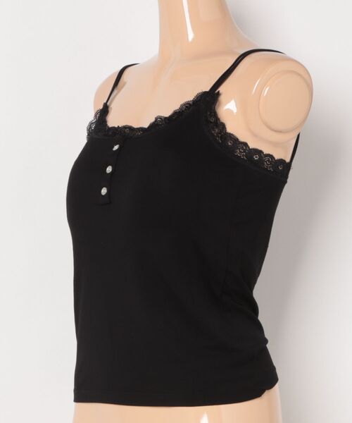 Lace Ladies(レースレディース)の「カップ付き レース 細紐 キャミ ブラトップ(キャミソール・レディース・ブラック/ホワイト/チャコールグレー/ベージュ・FREE)」の6枚目の写真