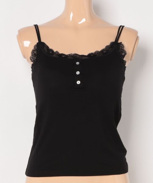 Lace Ladies(レースレディース)の「カップ付き レース 細紐 キャミ ブラトップ(キャミソール・レディース・ブラック/ホワイト/チャコールグレー/ベージュ・FREE)」の15枚目の写真