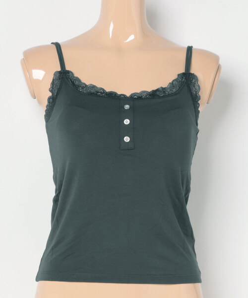 Lace Ladies(レースレディース)の「カップ付き レース 細紐 キャミ ブラトップ(キャミソール・レディース・ブラック/ホワイト/チャコールグレー/ベージュ・FREE)」の13枚目の写真