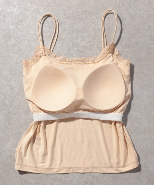 Lace Ladies(レースレディース)の「カップ付き レース 細紐 キャミ ブラトップ(キャミソール・レディース・ブラック/ホワイト/チャコールグレー/ベージュ・FREE)」の20枚目の写真