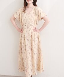フレンチスリーブカシュクールワンピース