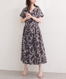 フレンチスリーブカシュクールワンピース
