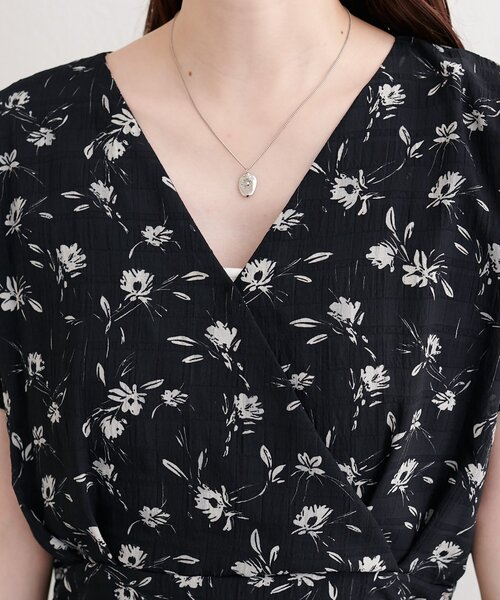 natural couture(ナチュラルクチュール)の「フレンチスリーブカシュクールワンピース(ワンピース・レディース・ホワイト系その他/ベージュ/ブラック/ブラウン/サックスブルー・FREE)」の14枚目の写真