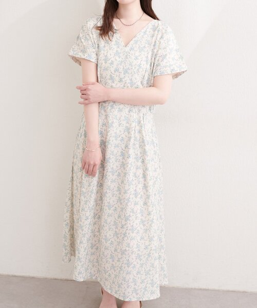 natural couture(ナチュラルクチュール)の「フレンチスリーブカシュクールワンピース(ワンピース・レディース・ホワイト系その他/ベージュ/ブラック/ブラウン/サックスブルー・FREE)」の21枚目の写真