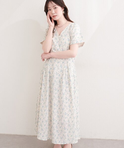 natural couture(ナチュラルクチュール)の「フレンチスリーブカシュクールワンピース(ワンピース・レディース・ホワイト系その他/ベージュ/ブラック/ブラウン/サックスブルー・FREE)」の22枚目の写真