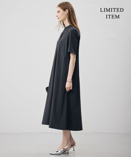ICB(アイシービー)の「ナチュラルストレッチタフタ 5分袖ワンピース(ワンピース・レディース・サックスブルー系/グレー系/スモーキーグリーン系・SR/SMALL/5号/SS/ST)」の8枚目の写真