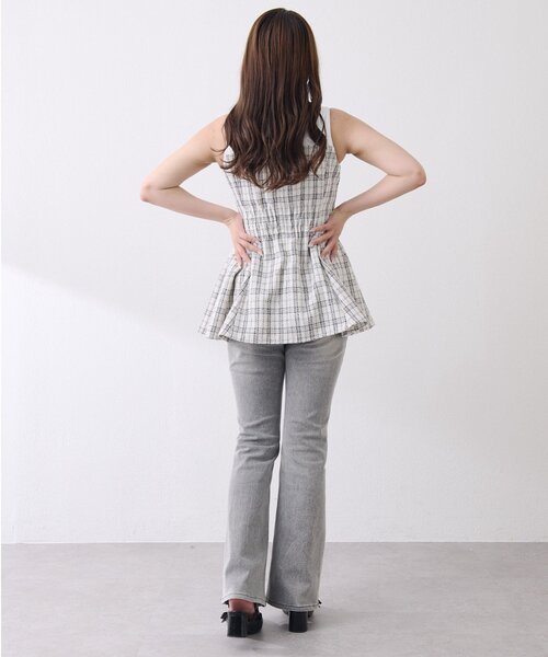 OLIVE des OLIVE(オリーブデオリーブ)の「【Belle Charme】BC Logo Lace Flare Denim(デニムパンツ・レディース・ブラック/サックスブルー/グレー・SMALL/LARGE/MEDIUM)」の8枚目の写真
