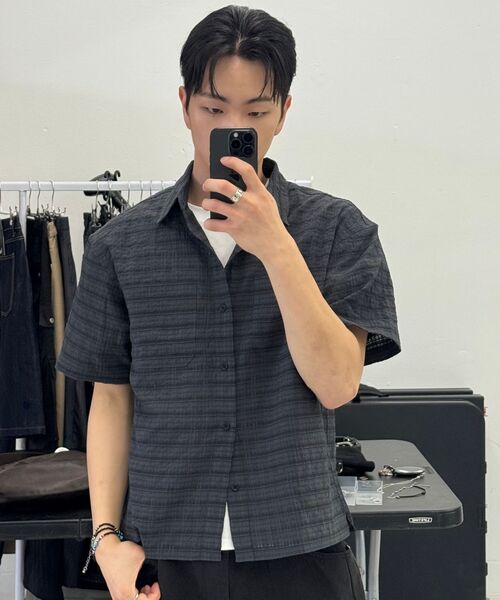 ECORR(エコル)の「クリンクルクロップ半袖シャツ_チャコール(シャツ/ブラウス・レディース・その他・MEDIUM/LARGE)」の10枚目の写真