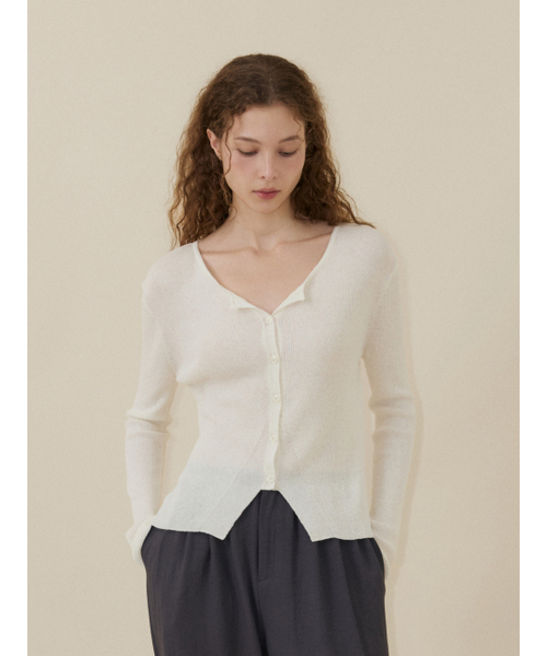 MAGNET ARCHIVE(マグネット アーカイブ)の「Linen Round Cardigan (Ivory)(カーディガン/ボレロ・レディース・その他・FREE)」の2枚目の写真