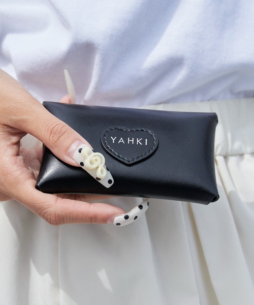 YAHKI」 財布 - グレー レディース 美品 YAHKI グレーベージュ レザー 