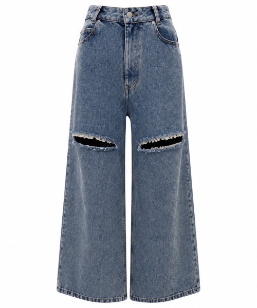 新品 rosy luce カットストレートデニム デニム ロージールーチェ Rosy luce｜ロージールーチェのデニムパンツ（フルレングス）通販