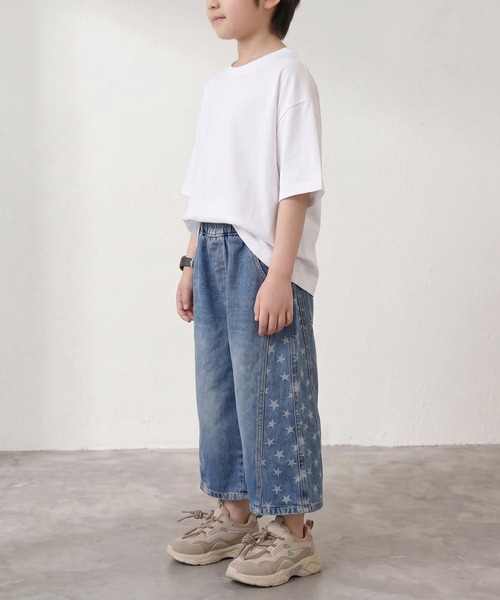 aimoha(アイモハ)の「【aimoha-KIDS-】スタープリントデニムハーフパンツ(デニムパンツ・キッズ・ブルー・120/110/100/90/80)」の3枚目の写真