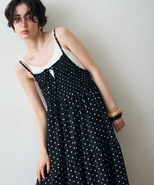 Trish（トリッシュ）の「前後２wayドットシャーリングワンピース（ワンピース・レディース・ブラック/ブラウン・MEDIUM）」の14枚目の写真