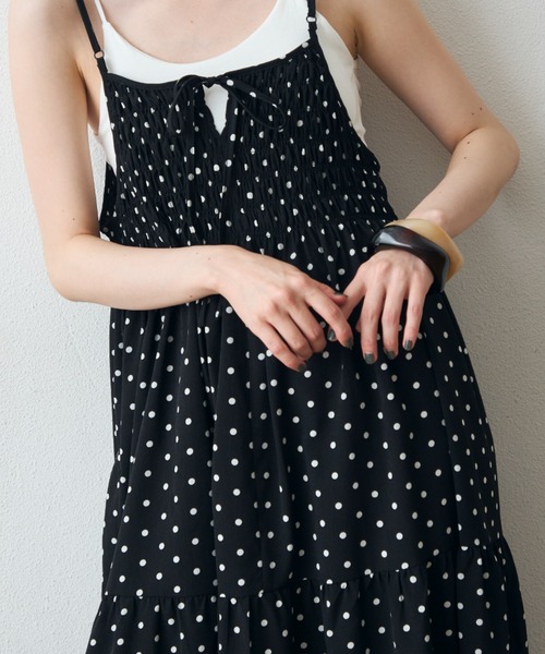 Trish（トリッシュ）の「前後２wayドットシャーリングワンピース（ワンピース・レディース・ブラック/ブラウン・MEDIUM）」の17枚目の写真