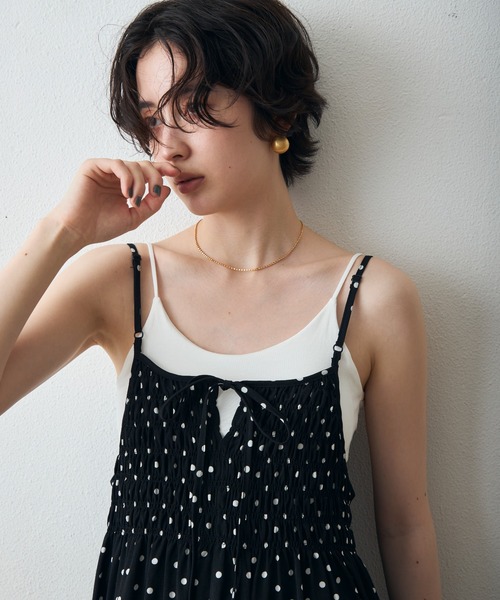 Trish（トリッシュ）の「前後２wayドットシャーリングワンピース（ワンピース・レディース・ブラック/ブラウン・MEDIUM）」の15枚目の写真