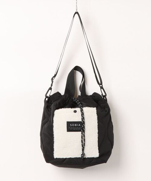 A by MAGASIN DE MODE(エーバイマガジンデモード)の「【A By MAGASIN DE MODE】キルトボアドロスト2WAYショルダー SNBD(ショルダーバッグ・レディース・グレー/ブラック・FREE)」の1枚目の写真
