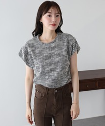 バルーンスリーブツイードTシャツ
