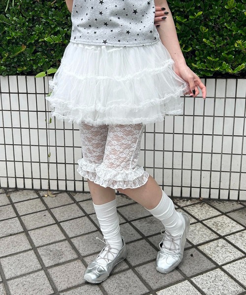 WC（ダブル シー）の「《全3柄★》アソートフリルカプリパンツ（その他パンツ・レディース・ホワイト/その他1/ブラック・FREE）」の8枚目の写真