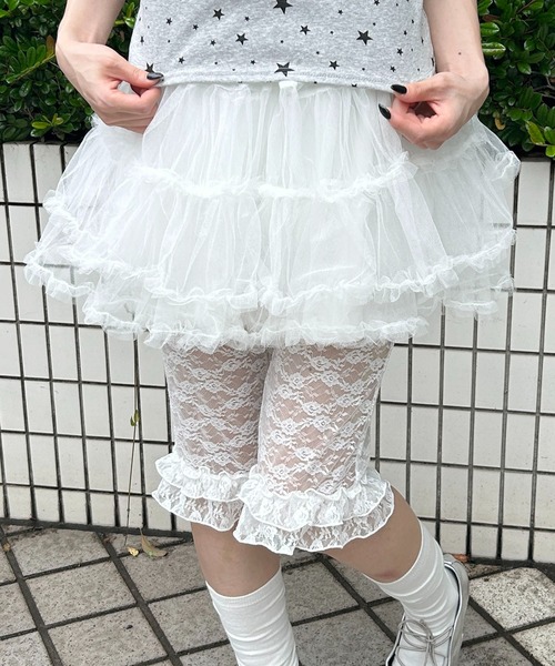 WC（ダブル シー）の「《全3柄★》アソートフリルカプリパンツ（その他パンツ・レディース・ホワイト/その他1/ブラック・FREE）」の9枚目の写真