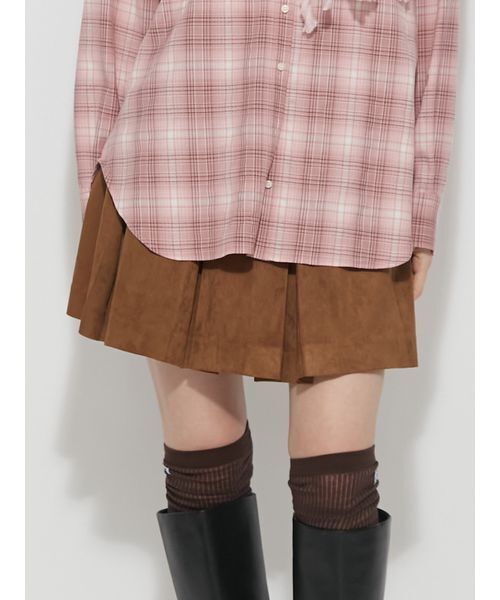 FURFUR(ファーファー)の「ボックスプリーツショートパンツ(その他パンツ・レディース・チェック/ブラウン/グレー/ピンク・F)」の3枚目の写真