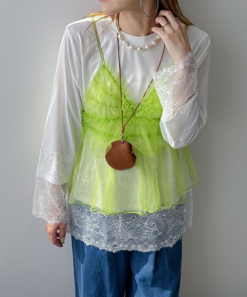 bohmal（ボマール）の「裾レース付きロンT（Tシャツ/カットソー・レディース・ホワイト/ブラック・FREE）」の8枚目の写真