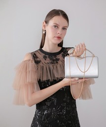 【LEJA】チューリップメタルハンドルグリッター2WAYバッグ結婚式 パーティー 成人式 二次会 同窓会 お呼ばれ オケージョン 20代 30代