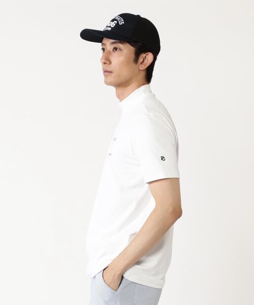 PEARLY GATES(パーリーゲイツ)の「【PEARLY GATES】FD40/-FD100dベア擬似メッシュ半袖ハイネックカットソー(Tシャツ/カットソー・メンズ・ホワイト/イエロー系その他3/ネイビー・LARGE/XX-LARGE/MEDIUM/X-LARGE/SMALL)」の6枚目の写真