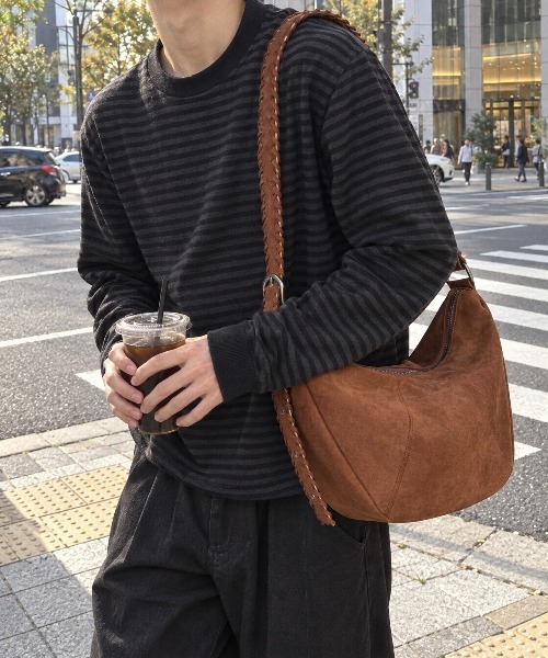 CIYOT(シヨウト)の「【CIYOT】2WAY ブレイデッドベルト ハーフムーン ショルダーバッグ(ショルダーバッグ・メンズ・ブラウン/ブラック/ブラウン系・FREE)」の3枚目の写真