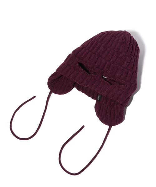 glamb(グラム)の「2Way Balaclava Cap / 2ウェイバラクラバキャップ(ニットキャップ/ビーニー・メンズ・ブラック/ワイン・FREE)」の4枚目の写真