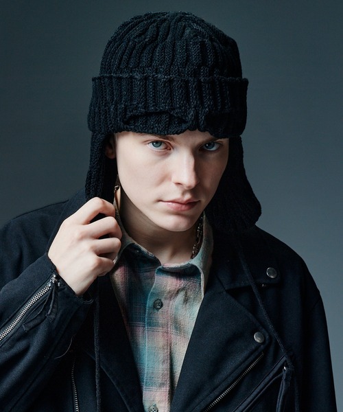 glamb(グラム)の「2Way Balaclava Cap / 2ウェイバラクラバキャップ(ニットキャップ/ビーニー・メンズ・ブラック/ワイン・FREE)」の5枚目の写真