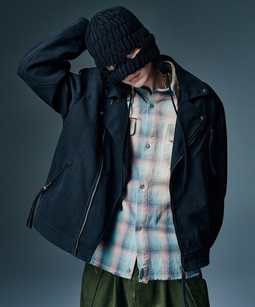 glamb(グラム)の「2Way Balaclava Cap / 2ウェイバラクラバキャップ(ニットキャップ/ビーニー・メンズ・ブラック/ワイン・FREE)」の6枚目の写真