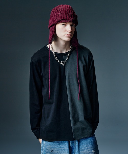 glamb(グラム)の「2Way Balaclava Cap / 2ウェイバラクラバキャップ(ニットキャップ/ビーニー・メンズ・ブラック/ワイン・FREE)」の8枚目の写真