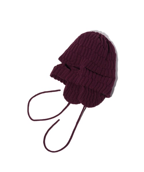 glamb(グラム)の「2Way Balaclava Cap / 2ウェイバラクラバキャップ(ニットキャップ/ビーニー・メンズ・ブラック/ワイン・FREE)」の11枚目の写真