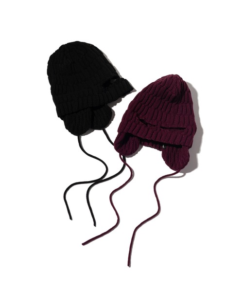glamb(グラム)の「2Way Balaclava Cap / 2ウェイバラクラバキャップ(ニットキャップ/ビーニー・メンズ・ブラック/ワイン・FREE)」の22枚目の写真
