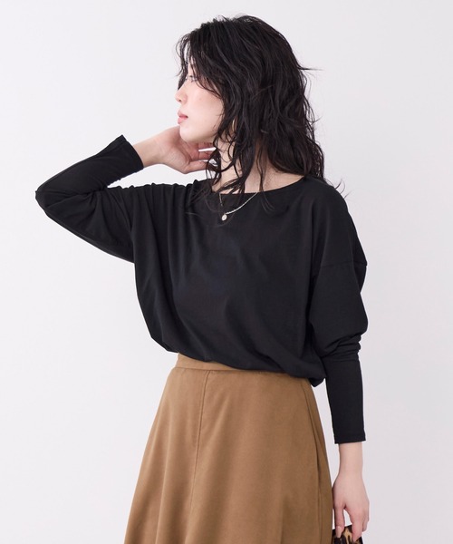 MICA&DEAL（マイカ＆ディール）の「ハイツイストプルオーバー（Tシャツ/カットソー・レディース・オフホワイト/ブラック/オレンジ・FREE）」の12枚目の写真