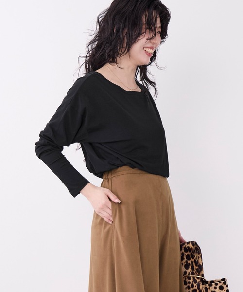 MICA&DEAL（マイカ＆ディール）の「ハイツイストプルオーバー（Tシャツ/カットソー・レディース・オフホワイト/ブラック/オレンジ・FREE）」の13枚目の写真