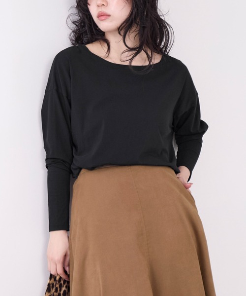 MICA&DEAL（マイカ＆ディール）の「ハイツイストプルオーバー（Tシャツ/カットソー・レディース・オフホワイト/ブラック/オレンジ・FREE）」の14枚目の写真