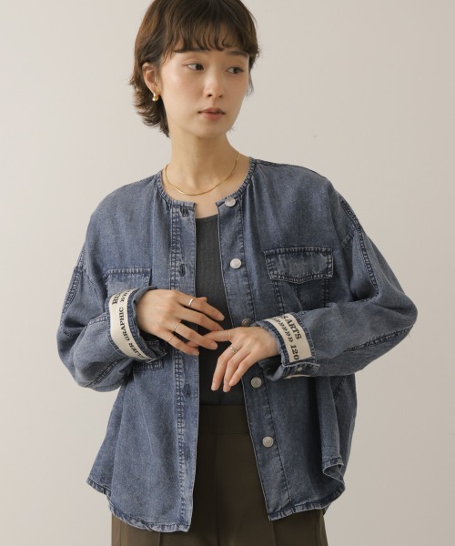 Bou Jeloud(ブージュルード)の「パウダーシルクデニムジャケット(デニムジャケット・レディース・グレー/インディゴブルー・FREE)」の2枚目の写真