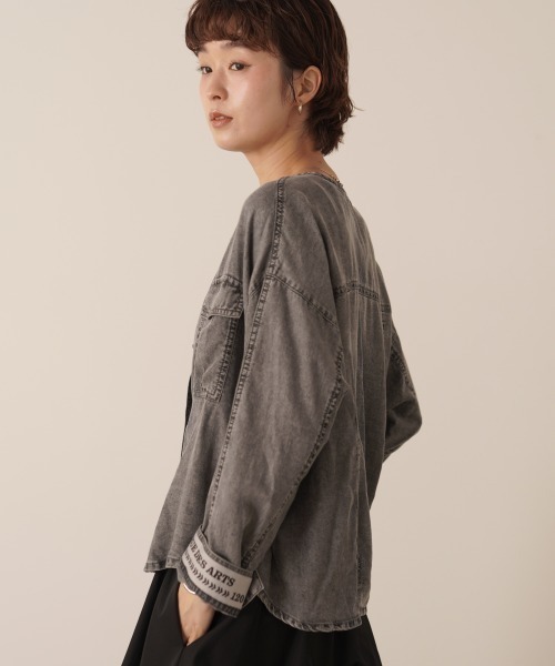 Bou Jeloud(ブージュルード)の「パウダーシルクデニムジャケット(デニムジャケット・レディース・グレー/インディゴブルー・FREE)」の20枚目の写真