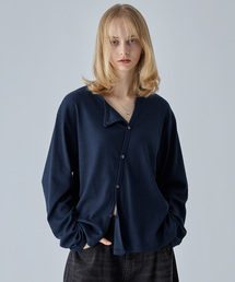 【VELNUS】Asymmetrical Rib Knit Cardigan/アシンメトリーリブニットカーディガン