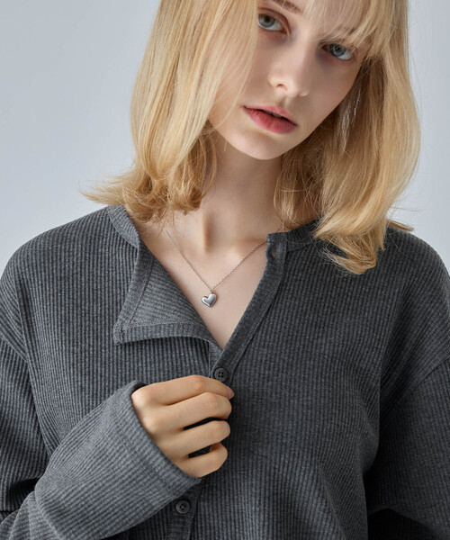 VELNUS(ベルナス)の「【VELNUS】Asymmetrical Rib Knit Cardigan/アシンメトリーリブニットカーディガン(カーディガン/ボレロ・メンズ・ネイビー/チャコールグレー・L/S/M)」の15枚目の写真