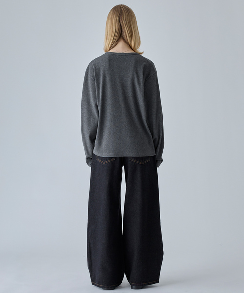 VELNUS(ベルナス)の「【VELNUS】Asymmetrical Rib Knit Cardigan/アシンメトリーリブニットカーディガン(カーディガン/ボレロ・メンズ・ネイビー/チャコールグレー・L/S/M)」の20枚目の写真