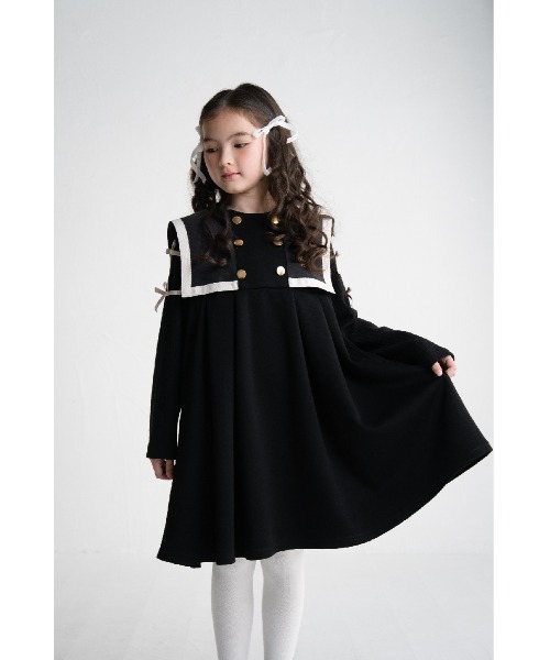 maarook(マルーク)の「ダンボールニットセーラージャンパースカート(ジャンパースカート・キッズ・ブラック・130cm/120cm/110cm/100cm)」の6枚目の写真
