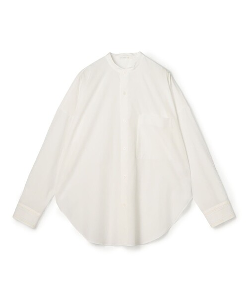 GALERIE VIE(ギャルリー ヴィー)の「コットンタイプライター バンドカラーシャツ(シャツ/ブラウス・レディース・ホワイト/ライトブルー・FREE)」の2枚目の写真