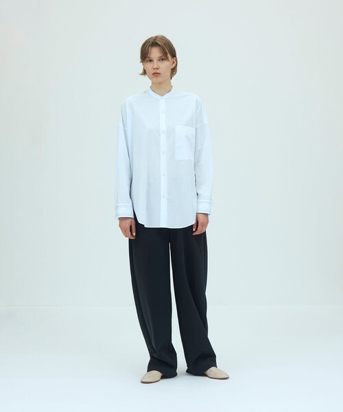 GALERIE VIE(ギャルリー ヴィー)の「コットンタイプライター バンドカラーシャツ(シャツ/ブラウス・レディース・ホワイト/ライトブルー・FREE)」の11枚目の写真