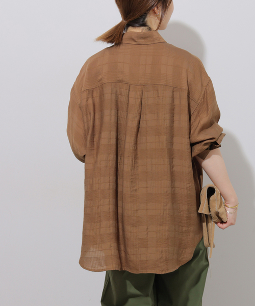JOURNAL STANDARD relume(ジャーナルスタンダード レリューム)の「ドビーチェックシアーシャツ(シャツ/ブラウス・レディース・キャメル/ブラウン/ブルー・FREE)」の17枚目の写真